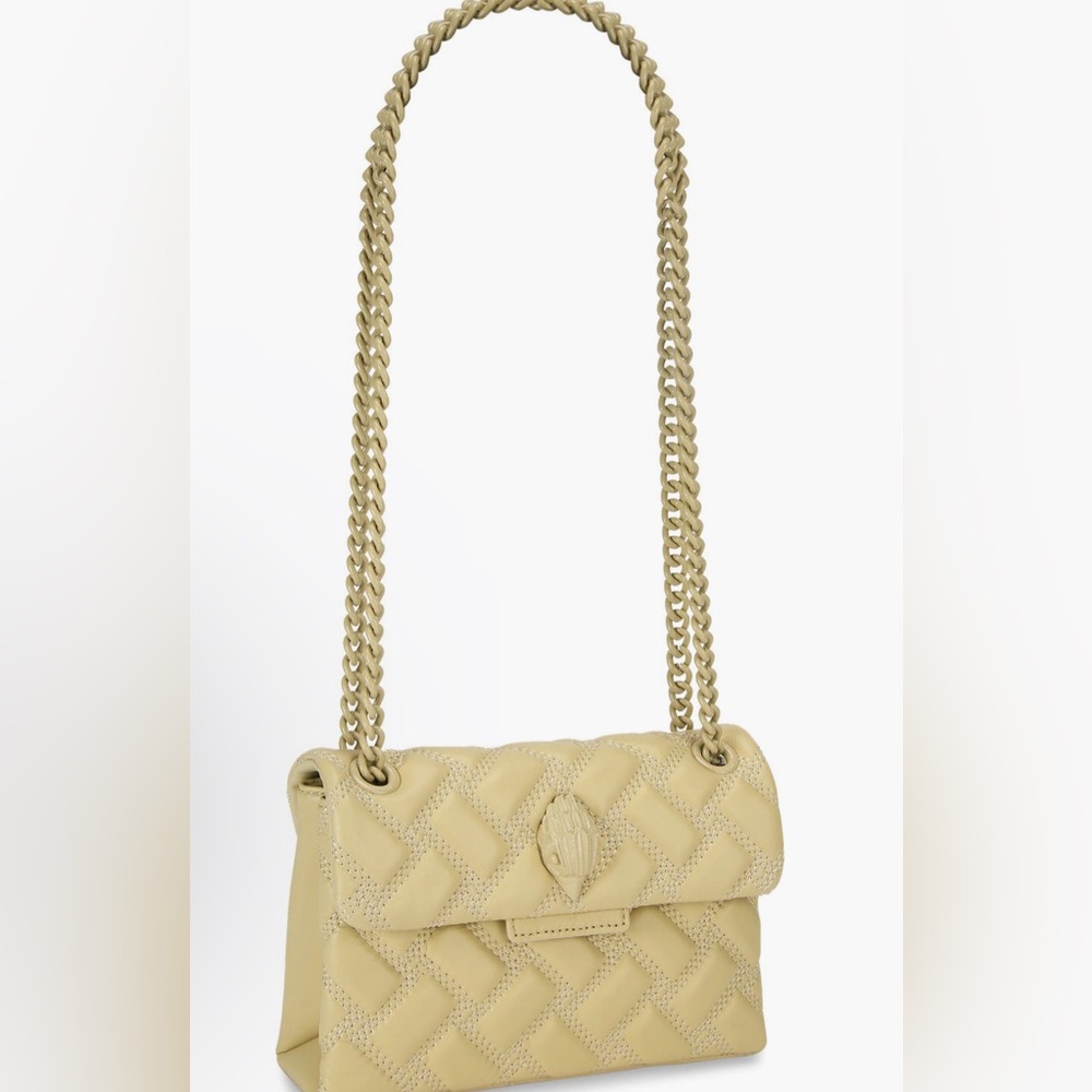 Kurt Geiger Quilted Chain Strap Shoulder Bag in Pale Yellow